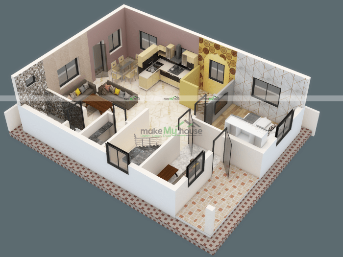 1200 square feet house interior design