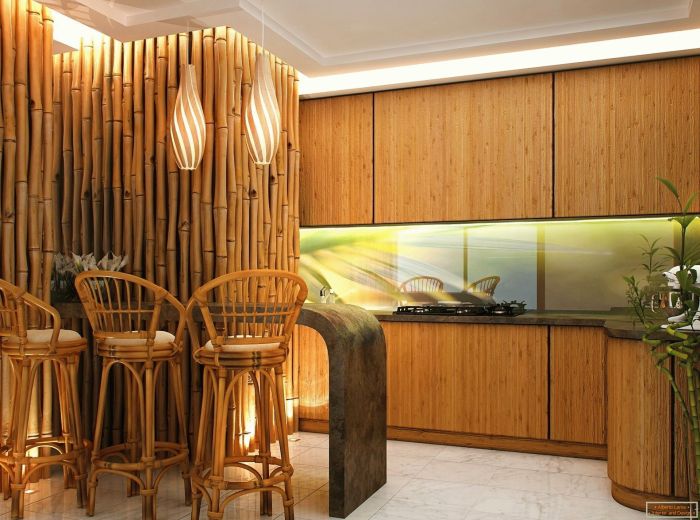 Bamboo house interior design