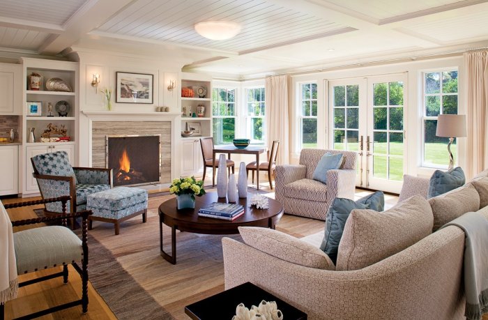 Cape cod style room contemporary ceiling family vaulted living cream interiors maryland renovated interior decor fireplace furniture features luxesource luxe